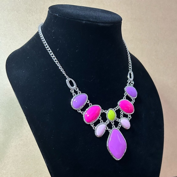 Pink, Purple, & Green Necklace - Picture 3 of 4